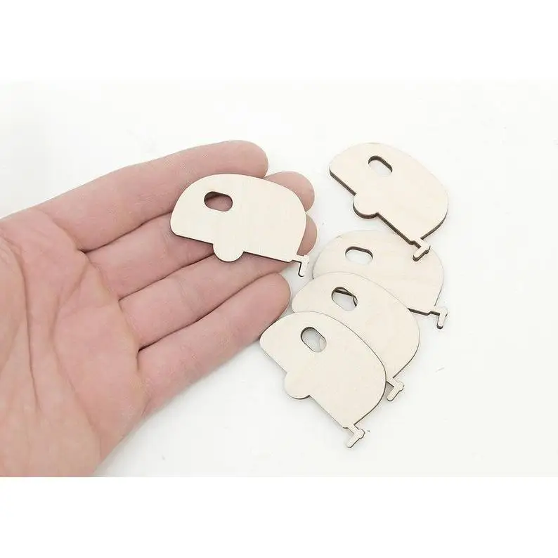 

5x Wooden Camper Trailer Cutout (5cm) Shape Cut Art Projects Craft Decoration Gift Decoupage Ornament 0998