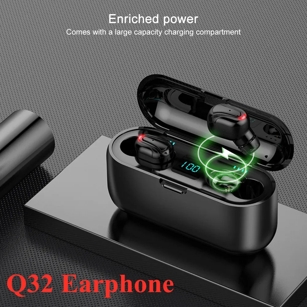 1 TWS 5,0 Bluetooth 8D стерео наушники IPX7 водонепроницаемые спортивные Беспроводные наушники с 4000 мАч Внешний аккумулятор светодиодный дисплей - Цвет: 1