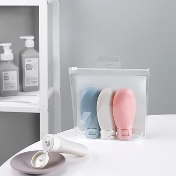 

3Pcs/set Women Emulsion Refillable Bottles Plastic Toiletry Kits Cosmetics Container Travel Beauty Health Overnight Weekend Case