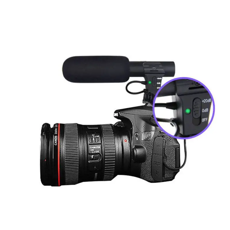 

Outdoor PC Recording Hifi HD Sound 3.5mm Jack Microphone MIC-05 Professional Interview Microphone Hypercardioid Camera Video