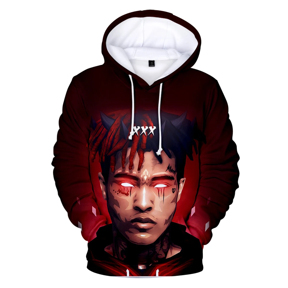 Повседневные мужские и женские худи с 3D принтом XXXTentacion, Модный пуловер для мальчиков и девочек, детская осенне-зимняя толстовка с 3D изображением поп-певца серого цвета