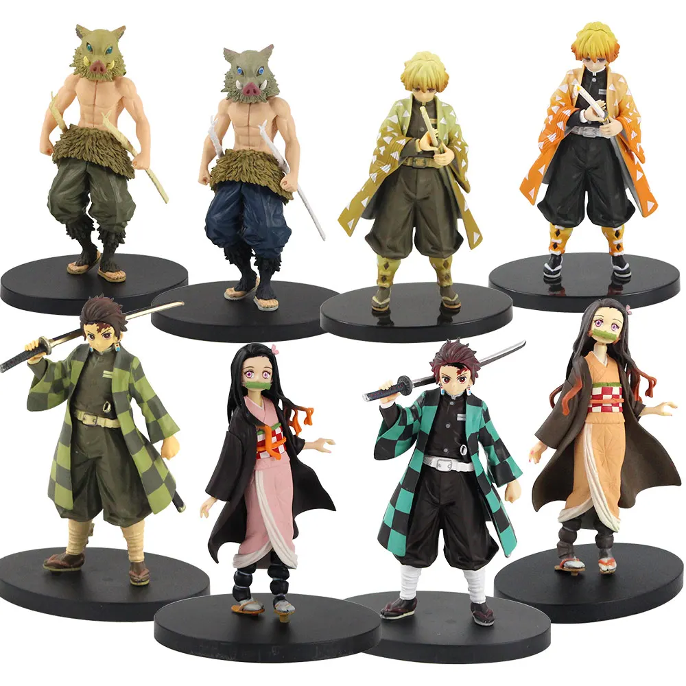 Демоническая убийца Kimetsu no Yaiba фигурки танджироу камадо Nezuko Agatsuma Zenitsu Hashibira Inosuke с мечом Коллекционная модель игрушки