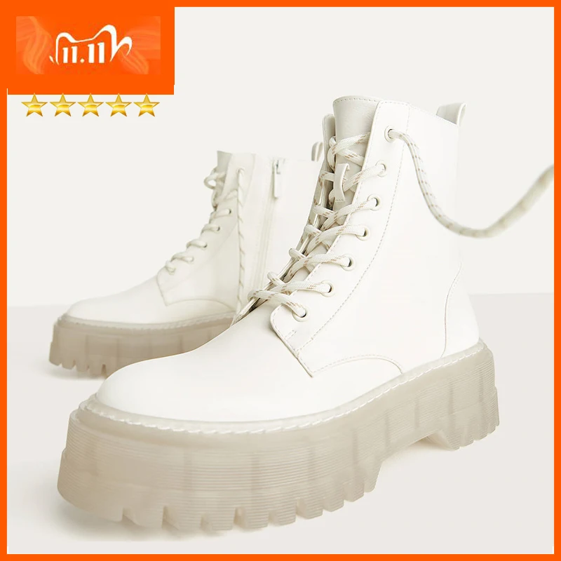 Ankle-Boots Chunky Women Crystal Winter Platform INS Hot Soles