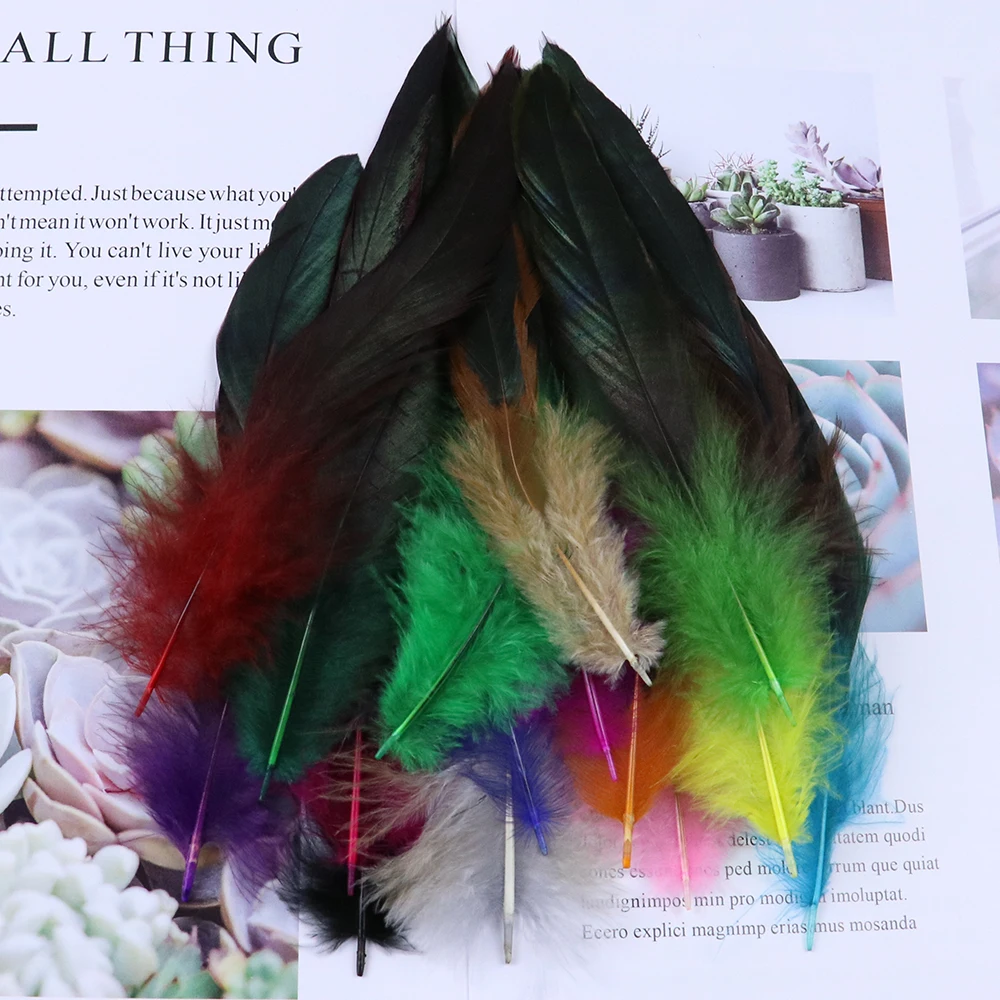 Natural Rooster Feathers 50/100Pcs for Crafts Jewelry Making Party Decoration pheasant feathers rooster feathers craft feathers natural feathers