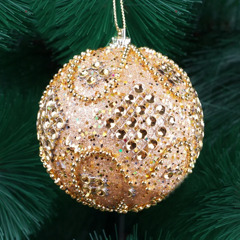 Christmas Balls 8cm Glitter Bauble Tree Hanging Ornament Christmas Decorations