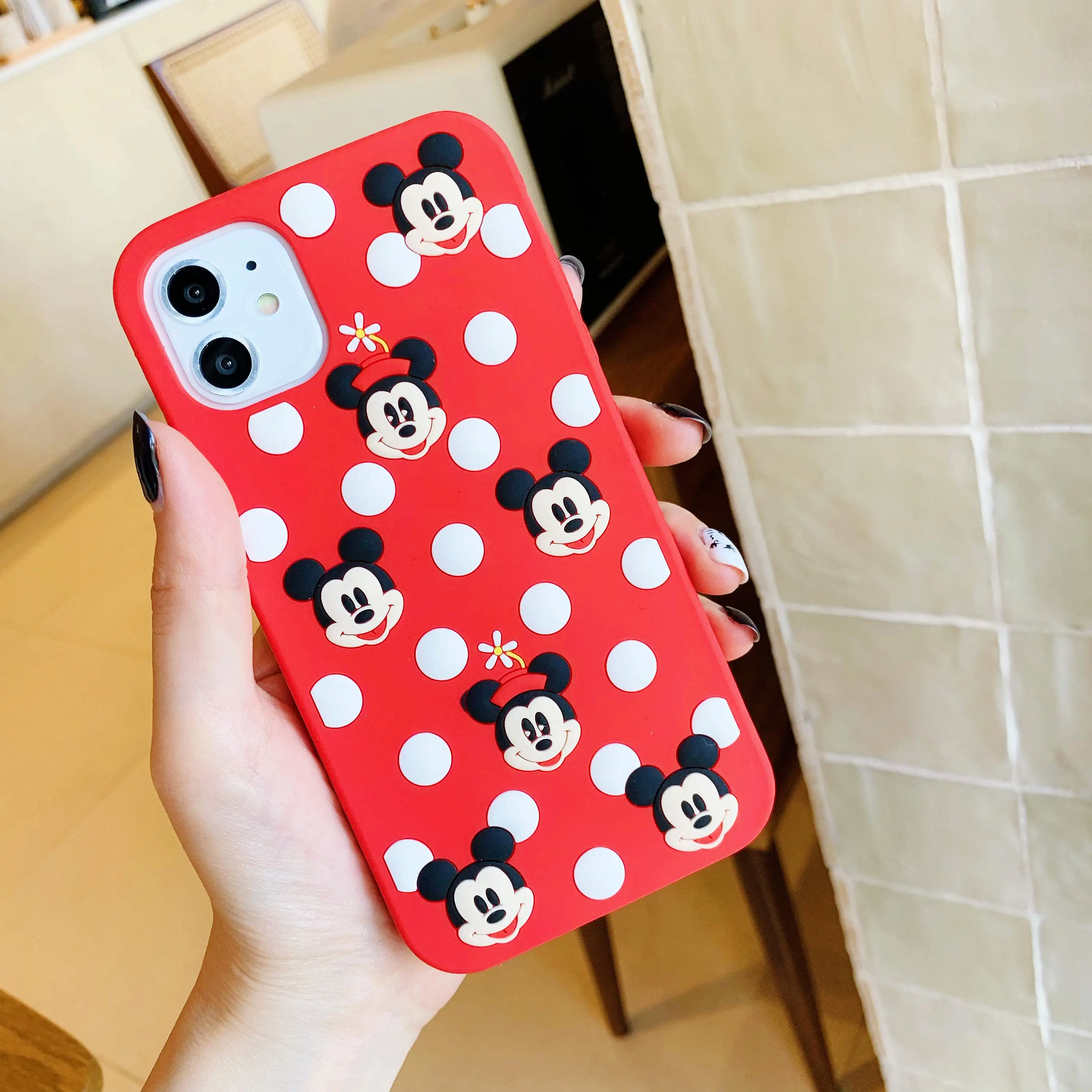 Mickey Minnie Милый чехол с рисунком Микки и Минни для iphone 6, 6s, 7, 8 Plus, Xr, красный чехол, чехол для iphone 11 Pro Max X, XS, Max, XR, мягкий силиконовый чехол - Цвет: Mickey Minnie