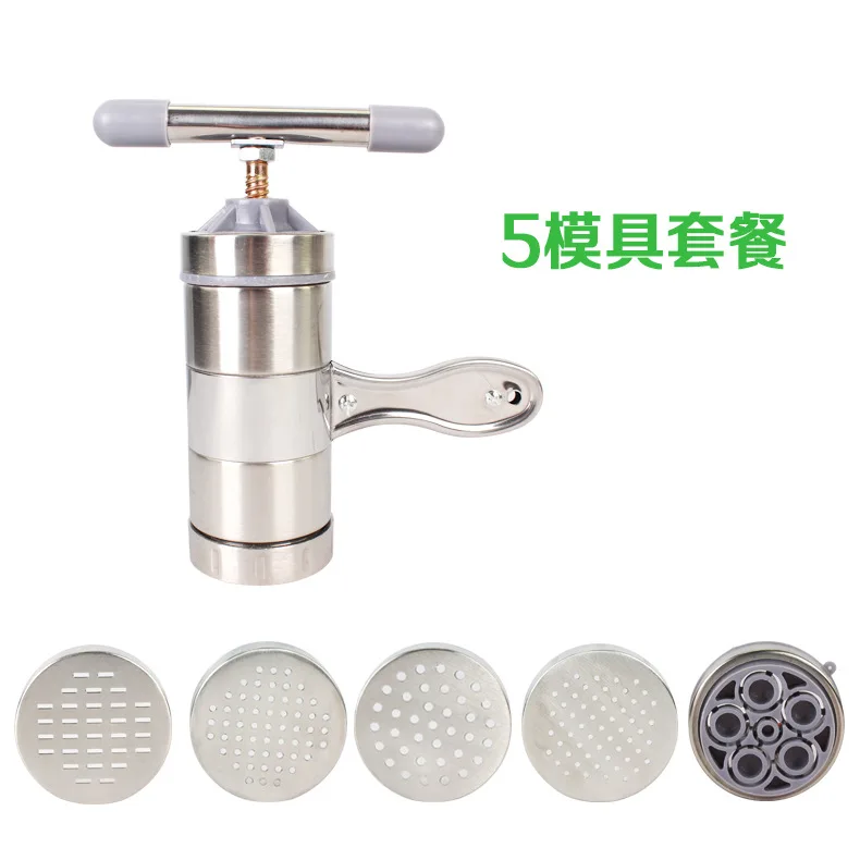 

Jin teng Household 5 Mould Manual Stainless Steel Noodle Press Small Family Noodle Maker Hand-cranking Pressure Surface Unit