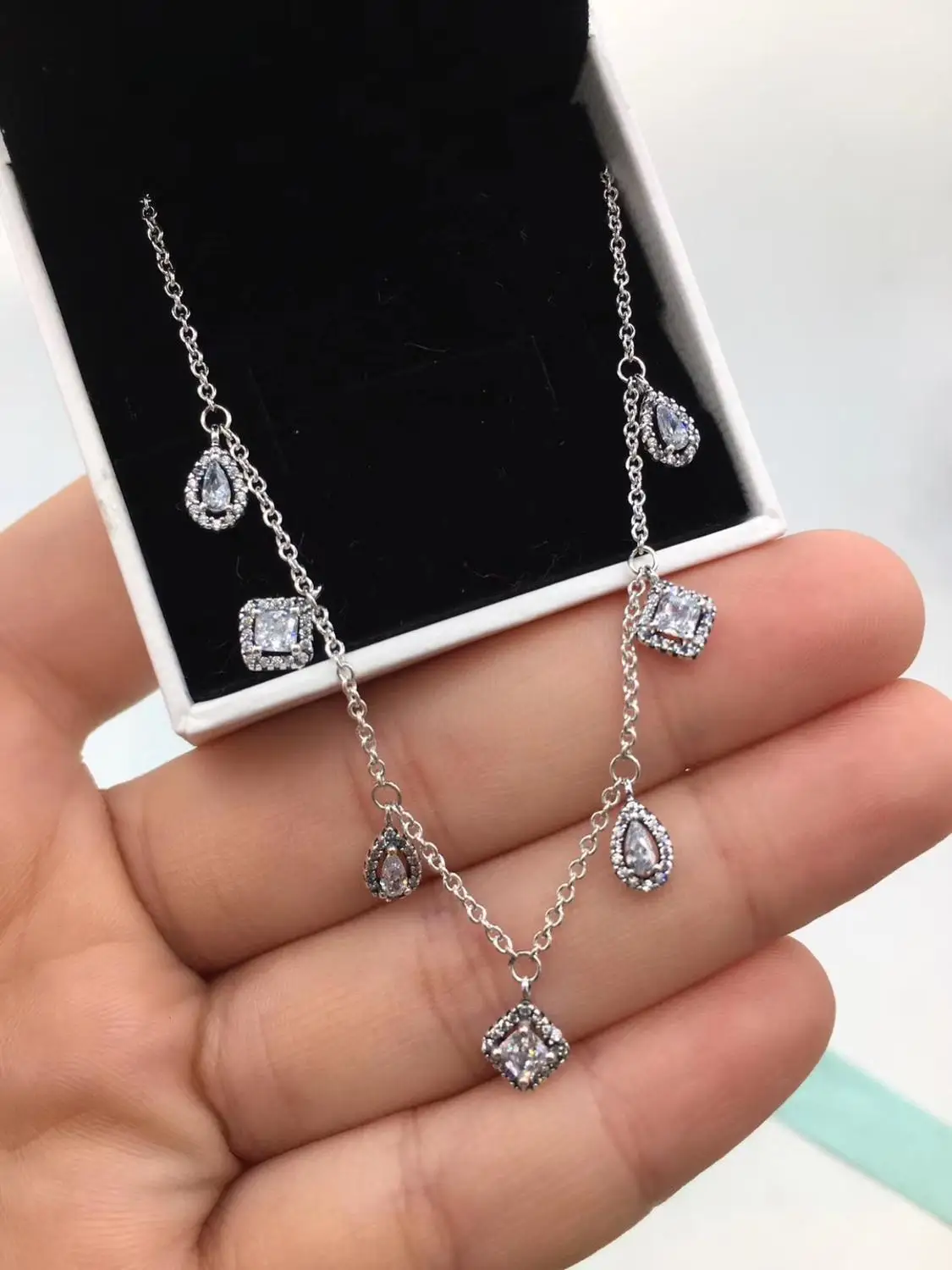 

PDB XL High Quality Original 925 Sterling Silver New 1: 1 Necklace Pop Elegant Necklace Lady Jewelry Gift Free Shipping.