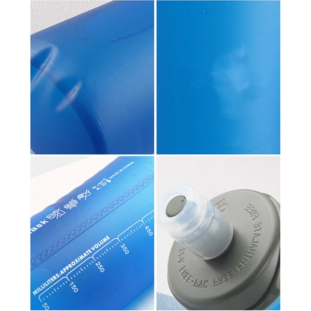 750ML Sealed With Lanyard Loop Silicone Water Bottle Cycling Collapsible Running Portable Travel Outdoor Sports Soft Leak Proof