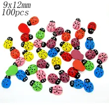 LF 100 шт смешанные деревянные Божья коровка Flatback Кабошон Украшения ручной работы для скрапбукинга изготовление карт милые DIY аксессуары