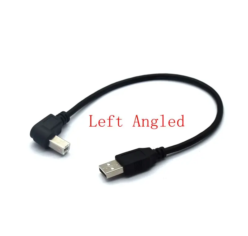 5FT 30cm 50cm 1m 1.5m 90 Degree Left Up Down Right Angle USB 2.0 Printer Cable Type A Male To Type B Male Foil Braided Inside usb printer cable