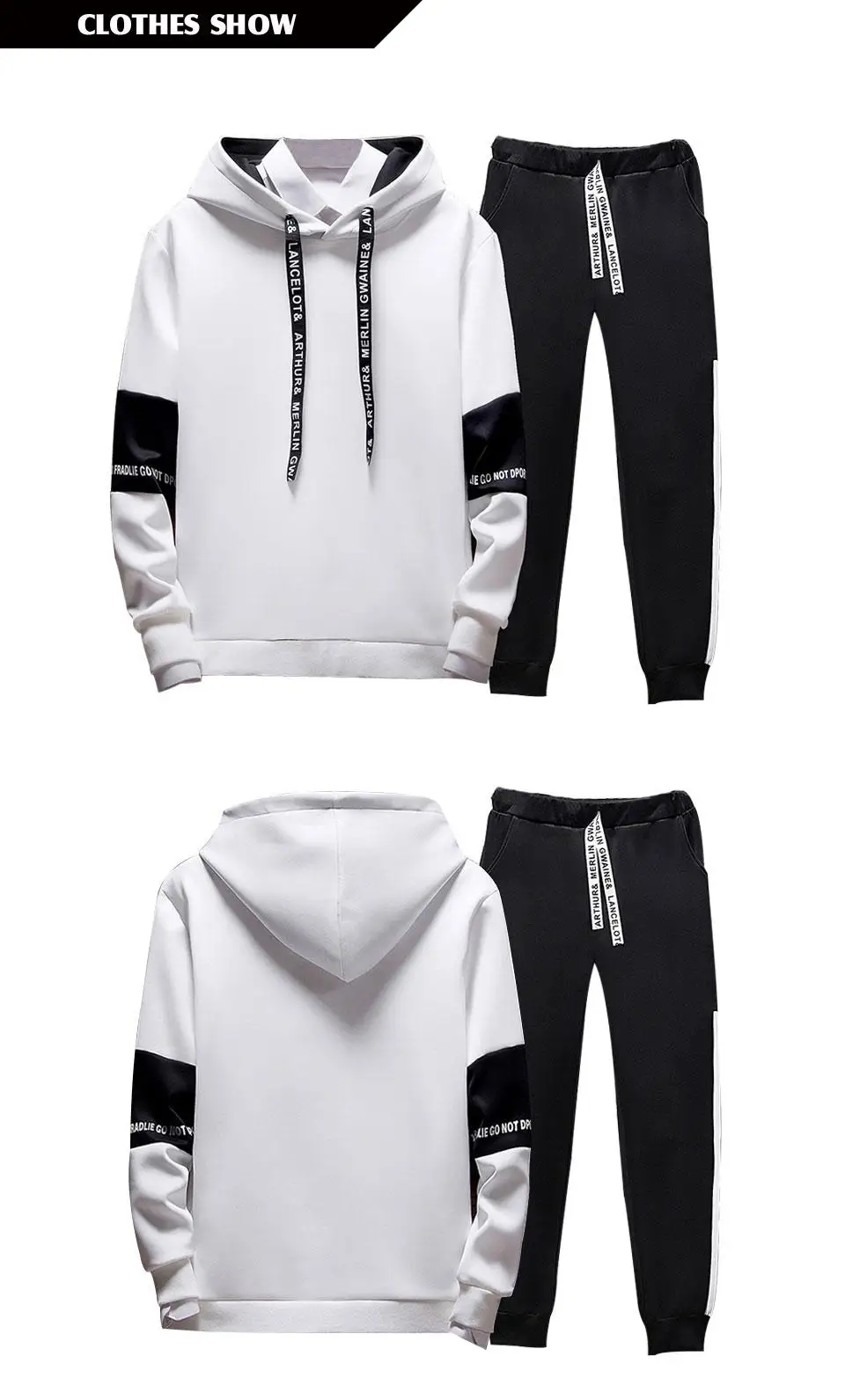Lssige Mnner Frhling Herbst комплект с капюшоном herren Спортивная одежда короткие Gedruckt Schwei Anzug Манн Zwei кусок мужские фитнес kleidung