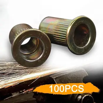 

100Pcs/set Mixed Carbon Steel Rivet Nut M3 Nut Zinc Insert Head Flat Plated Kit Threaded Nut W3U1