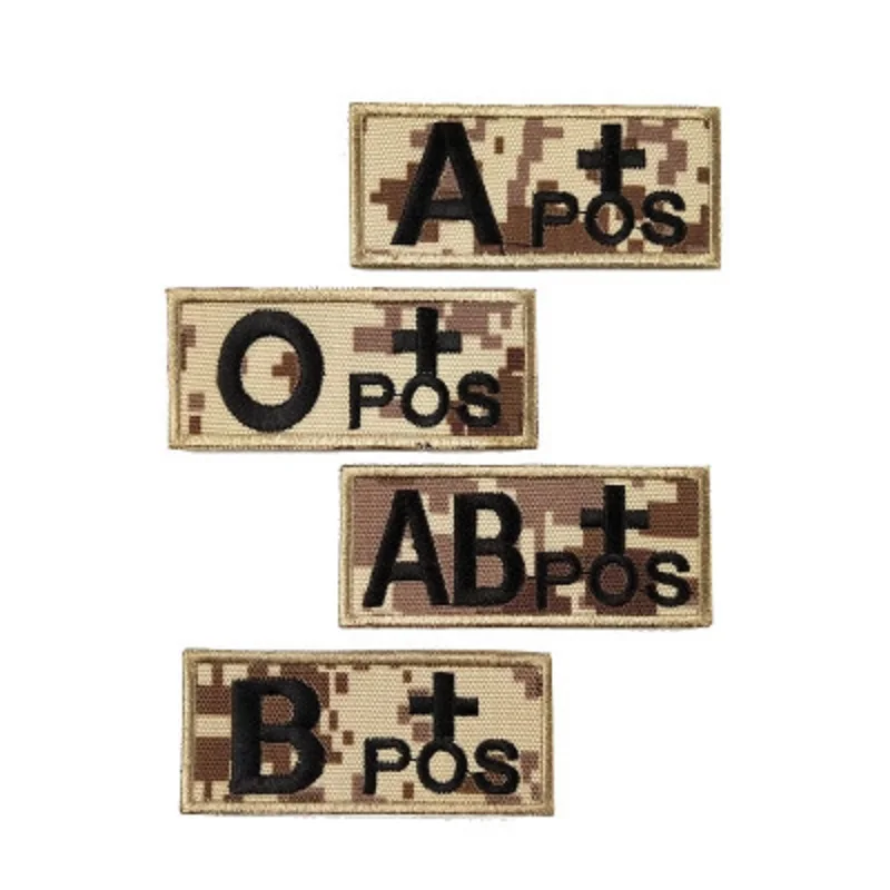 Вышитый кровяной значок с надписью A B O AB+ pos-значок для одежды, тактический боевой патч, значок, камуфляжные наклейки с петлей на крючке
