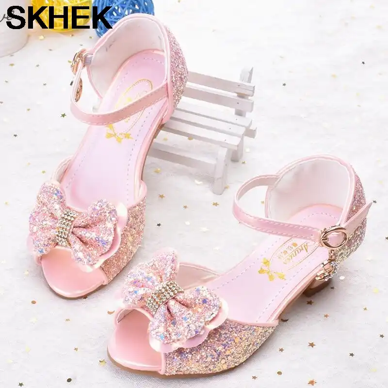 Skhek 21 Girls Leather Sandal New Children S High Heeled Shoes Big Girls Performance Dance Performance Single Shoes Sandals Aliexpress