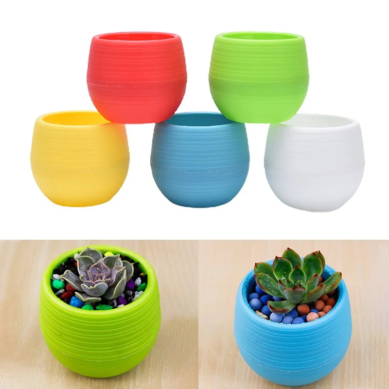 5pcs/lot 7*7cm Mini Flower Pots Garden Plastic Nursery Pots Succulent Plants