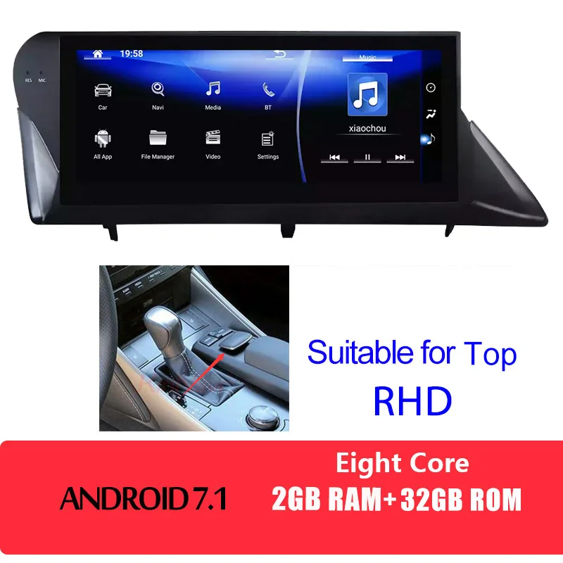 KiriNavi 10,2" Android 9,0 Автомагнитола для Lexus RX270 RX350 RX450h gps навигационная система аудио мультимедиа стерео 2009 - Цвет: android car radio