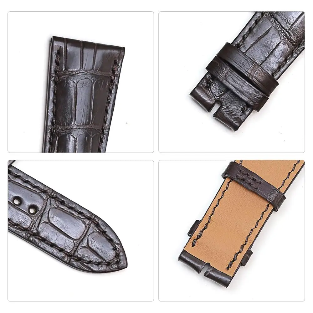 PESNO подходит для Hermes Arceau AR897A/W036873/W036756 Crodocile кожаный ремешок для часов мужские часы аксессуары черный темно-коричневый