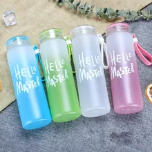 Прозрачная креативная красочная стеклянная чашка для воды, портативные удобные бутылки, продвижение, высокая термостойкость, стеклянная чашка