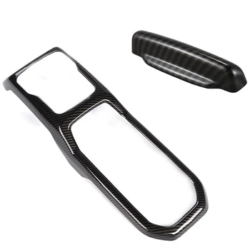 

1 Pcs Gear Shift Panel Cover Frame Interior Trim & 1 Pcs Carbon Fiber Interior Armrest Box Switch Gear Shift Panel