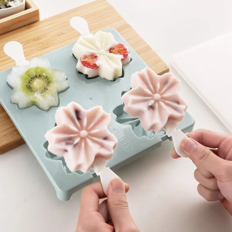 Стиль Мороженое многоразовые DIY формы замороженная вишня кубик прессформы лоток Эскимо Плесень Инструмент Три цвета на выбор