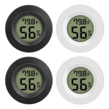 

4PCS Mini Digital Hygrometer Thermometer Hygrometer Celsius Indoor Thermometer with LCD Display For Home (White&Black)
