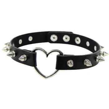 

Women Spike Choker Collar Leather Choker Chain Spiked Studded Chocker Necklaces Chains Neck Gothic Jewelry necklaces pendants