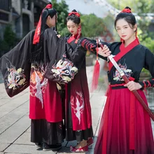 Вышивка традиционный костюм ханфу танцевальные костюмы для женщин и мужчин народный фестиваль наряд журавль феи платье рейв представление одежда DC3457