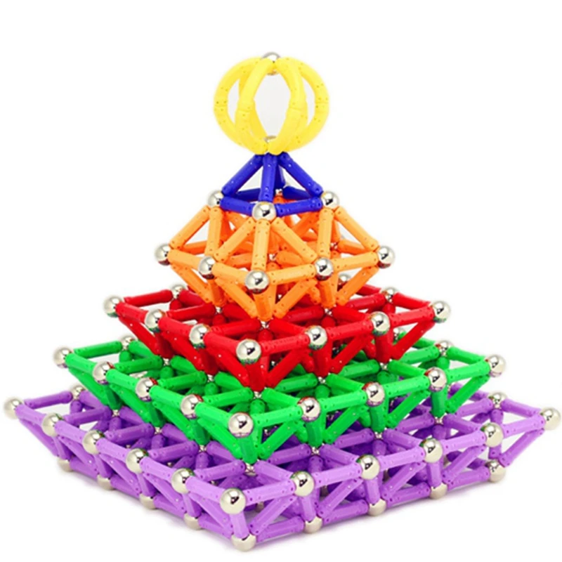 

Magnet Toy Bars Metal Balls Magnetic Designer Building Blocks Construction Toys For Children Educational Toys For Kids