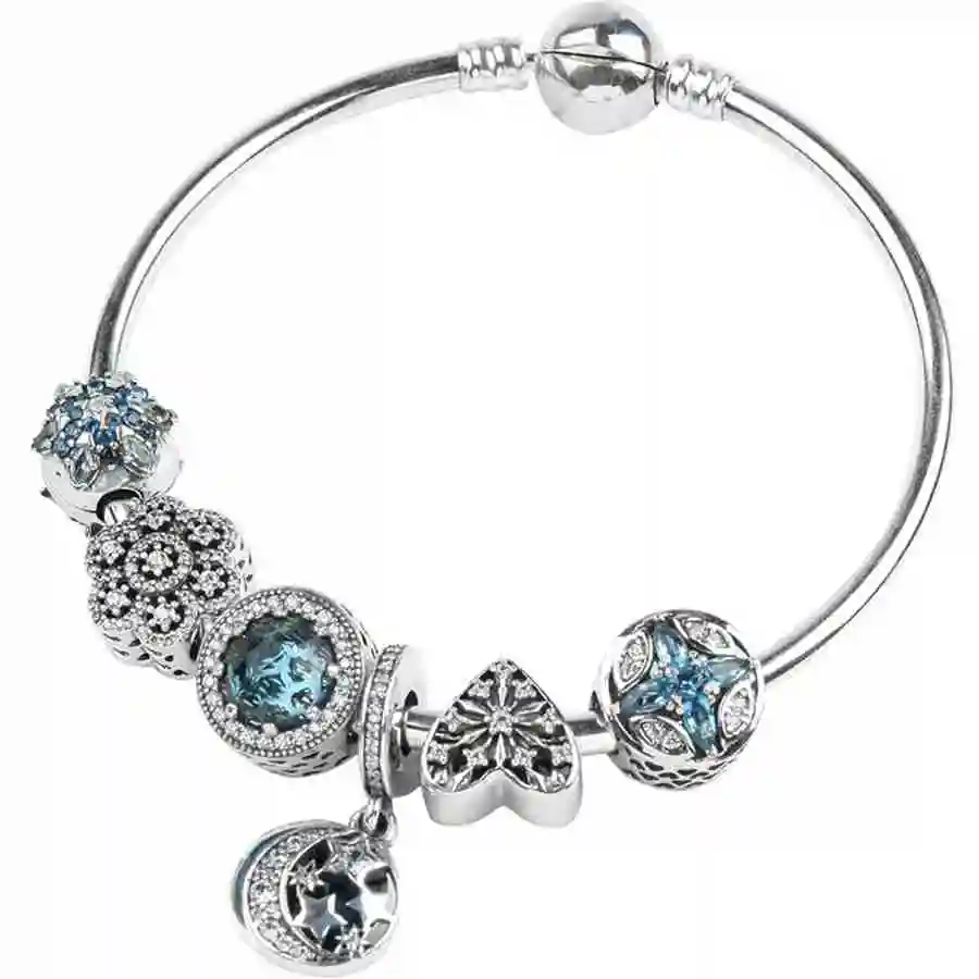 

Keris Store 100% 925 Sterling Silver New 1:1 Genuine Heart Charm Bracelet Star Lady Bracelet Free Shipping