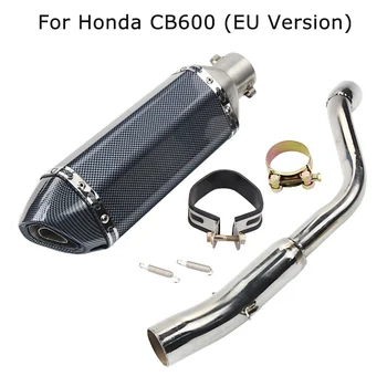 For Honda CB600 Motorcycle Exhaust Escape Tips Muffler Tail Tube Middle Link Pipe with DB Killer