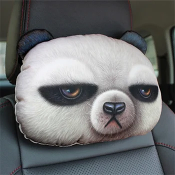 

Creative 3D Printed Cat Dog Pets Face Car Headrest Car Neck Support Supplies Neck Safety Cushion Case Without Filling