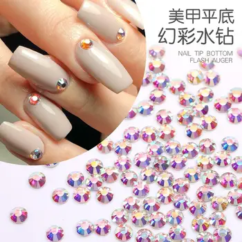 

1 Bag 3D AB Color Flat Back Rhinestone Decoration Nail Decoration Crystals Nail Design DIY Mixed Size Nail Art Decorations