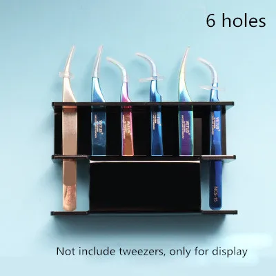 Black-6 holes Профессиональный акриловый Пинцет для наращивания ресниц, держатель для хранения 8 шт./6 шт., пинцет, подставка, инструменты для наращивания ресниц - Цвет: Black-6 holes