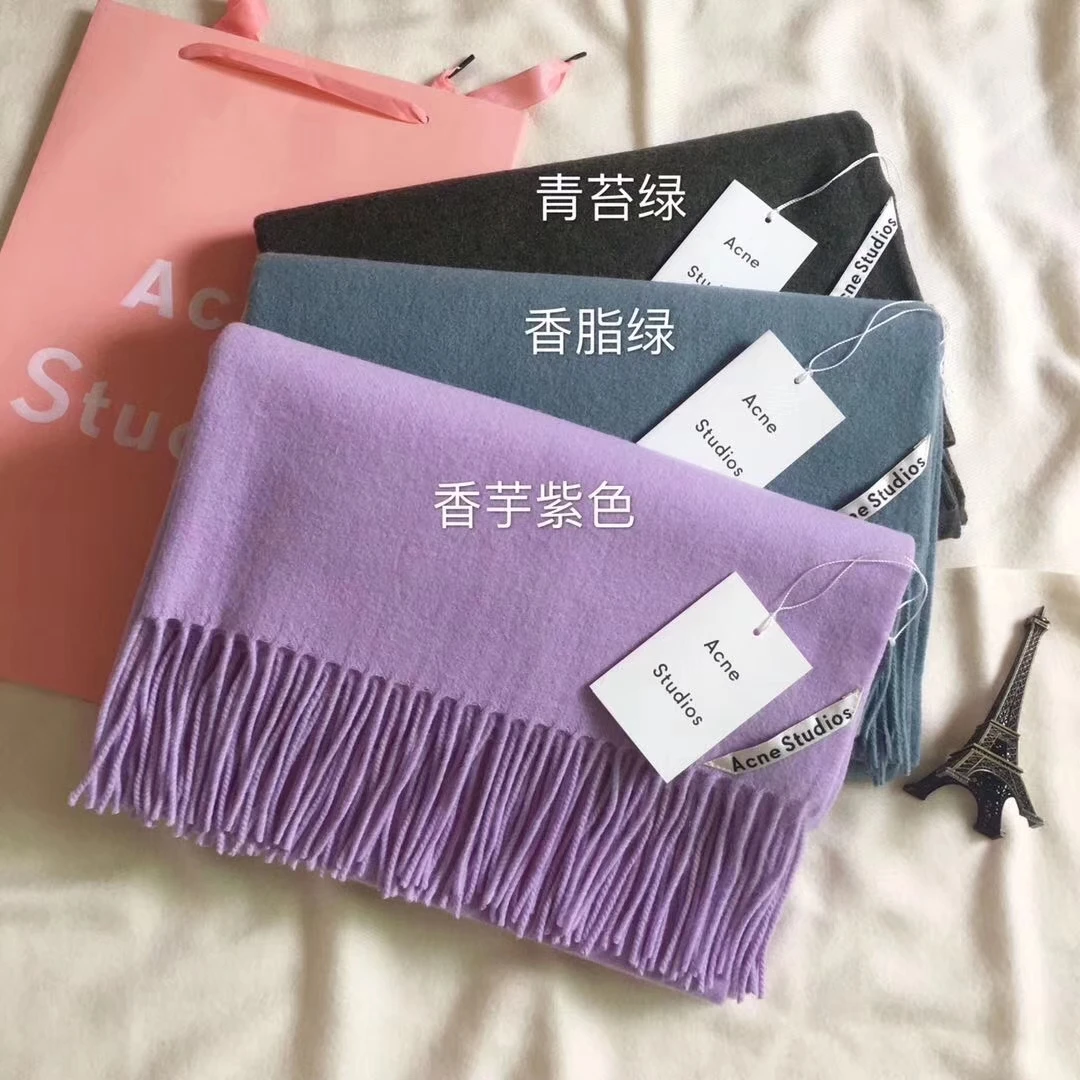 winter 2019 new cashmere solid fringed warm women's scarf Fashionable soft and skin friendly shawl |