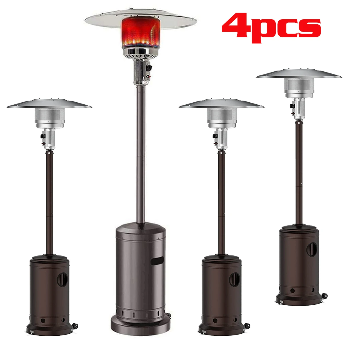 4PCS/Set 46000 BTU Patio Heater Commercial Portable Standing Propane