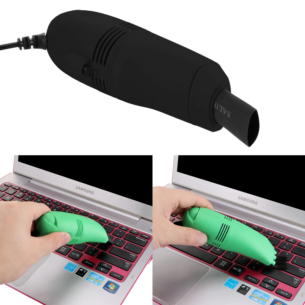Car Vacuum Cleaner Car Mini Vacuum Cleaner For Keyboard Digital Cameras Computer Keyboards Screens USB Plug And Play Convenient - Цвет: black