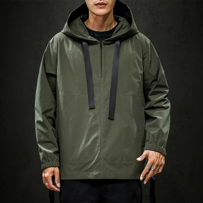

Fashion trend sports jacket men's spring and autumn hooded jacket men's 2019 new teen personality handsome thin jacket
