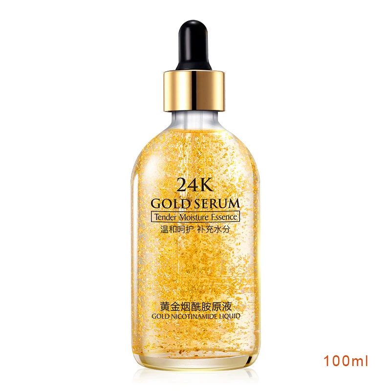 24K золотой напряженный увлажняющий экстракт чистая сыворотка с гиалуроновой кислотой эссенция против морщин жидкий увлажняющий, антивозрастной уход за кожей