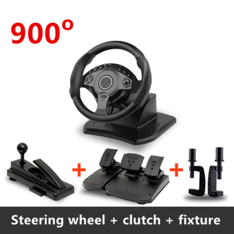 900 Degree Racing Games Steering Wheel Computer Learning Car Simulation Driving Machine Accelerator Brake Gear Lever Clutch Set Wheels Aliexpress