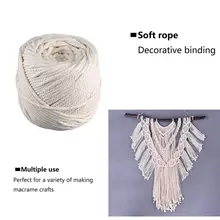 4 мм* 100 м хлопчатобумажная веревка связующая Веревка Diy гобелены ручной работы плетеная веревка луч шнурок натуральная прочность