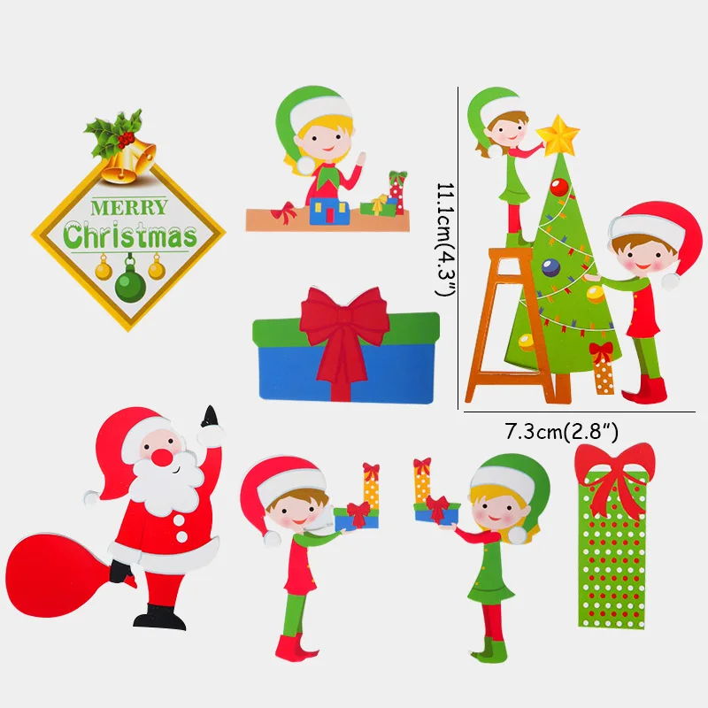 1set cake toppers Новогодний Топпер для торта веселый рождественский капкейк Топпер флажки для украшения дома Navidad новогодние вечерние на Рождество kerst natal - Цвет: 1set cake toppers