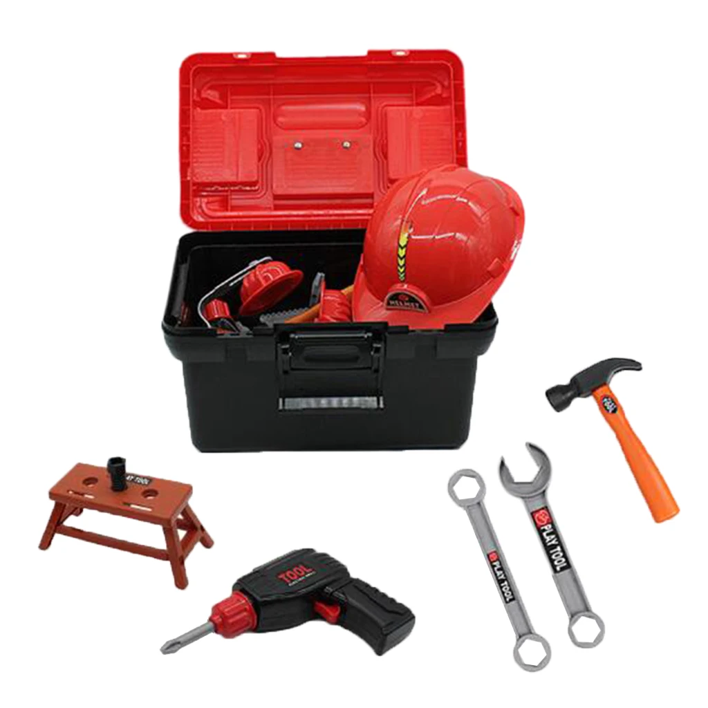 42pcs Kids Tool Box for Kids Pretend Play - Construction Workshop Toolbox STEM Building Toys with Realistic Tools and Drill