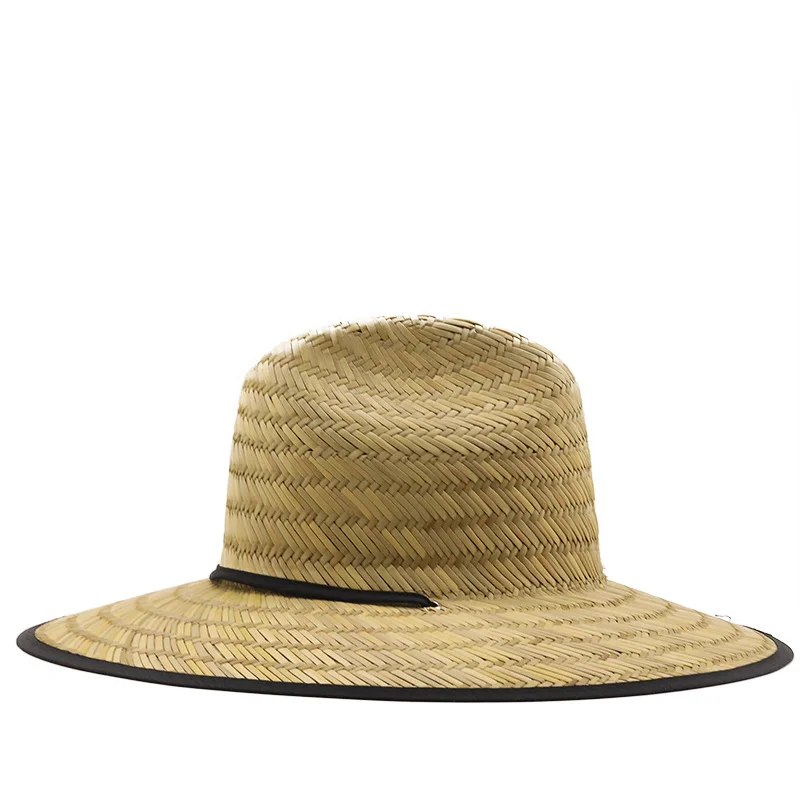 Шляпа спасательная соломенная для мужчин и женщин, Классическая пляжная шапка от солнца, для работы ручной работы, с широкими полями, летняя