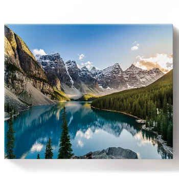 

Beautiful Nature Landscape Mountain Lake Paint by Numbers on Canvas 30X40CM DIY Paint by Numbers Living Room Decoration Gift