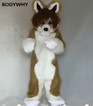 

New Hot New Cosplay Adults Husky Long Fur Wolf Mascot Costume Fursuit Animal Cosplay Animal Dress