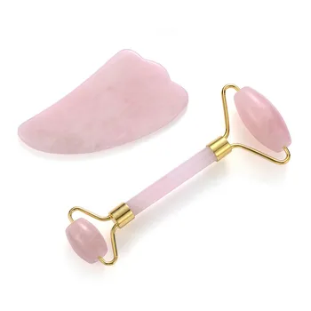

Rose Quartz Face Lifting Tool Natural Jade Facial Massage Roller Stone Skin Massage Beauty Care Tool