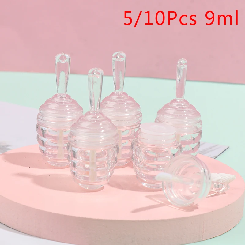 

5PCS / 10PCS 9ml Empty Lip Gloss Tube Containers Clear Mini Sample Cosmetic Refillable Lip Balm Bottles