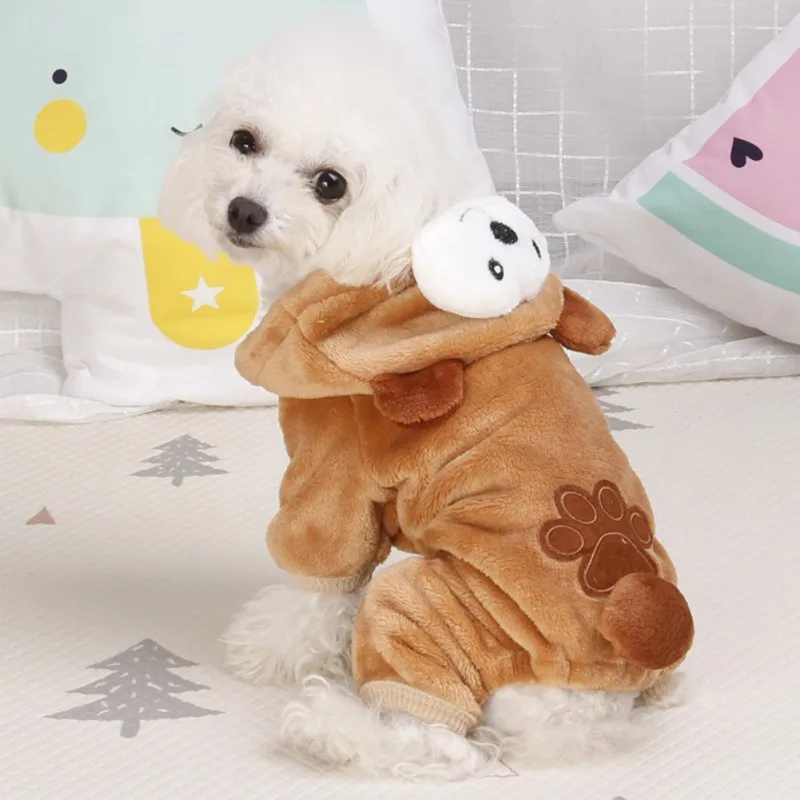 

Soft Brown Bear Dog Clothes Chihuahua Pet Costume Puppy Hoodies Dog Coat Jacket Pajamas Clothes Ropa De Cachorro Warm Costume x