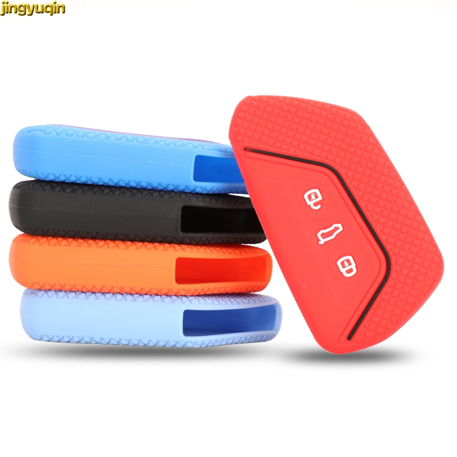 

Jingyuqin 30pcs Remote Car Key Silicone Case Cover Protector For VW Volkswagen Golf VIII 8 2.0TDI DSG Magotan Passat CC 3 Button